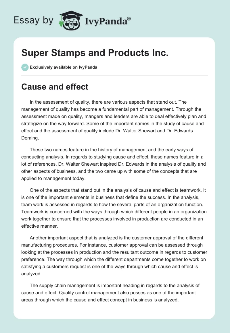 Super Stamps and Products Inc.. Page 1