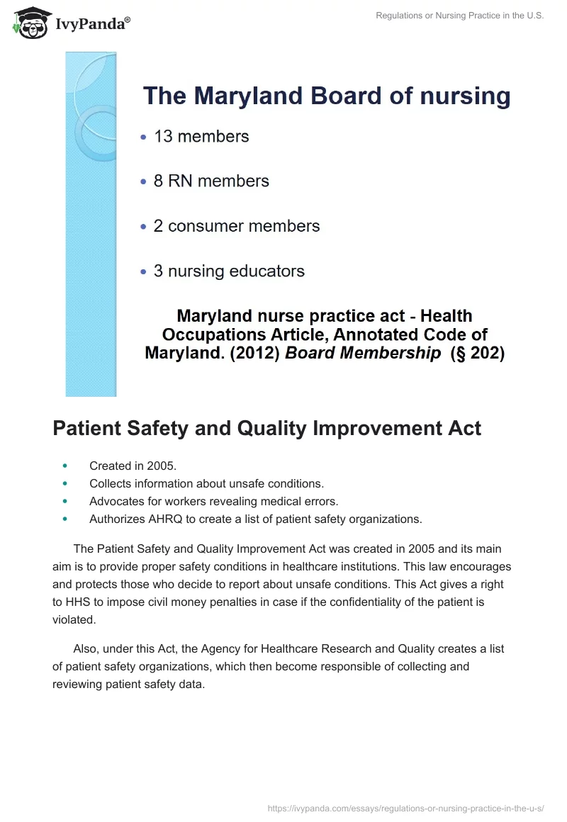 Regulations or Nursing Practice in the U.S.. Page 3