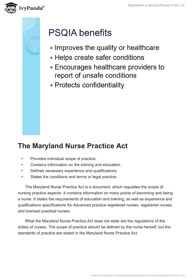 Regulations or Nursing Practice in the U.S.. Page 5