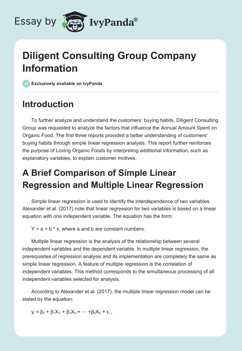 Diligent Consulting Group Company Information. Page 1