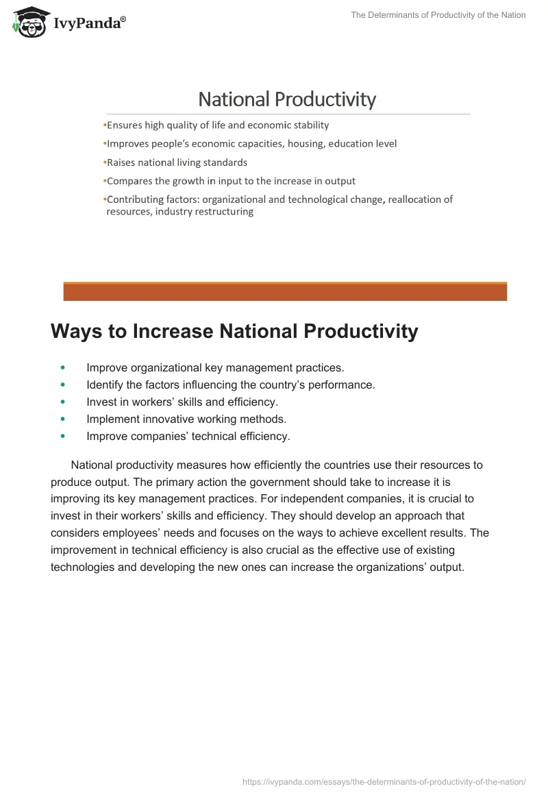 The Determinants of Productivity of the Nation. Page 2