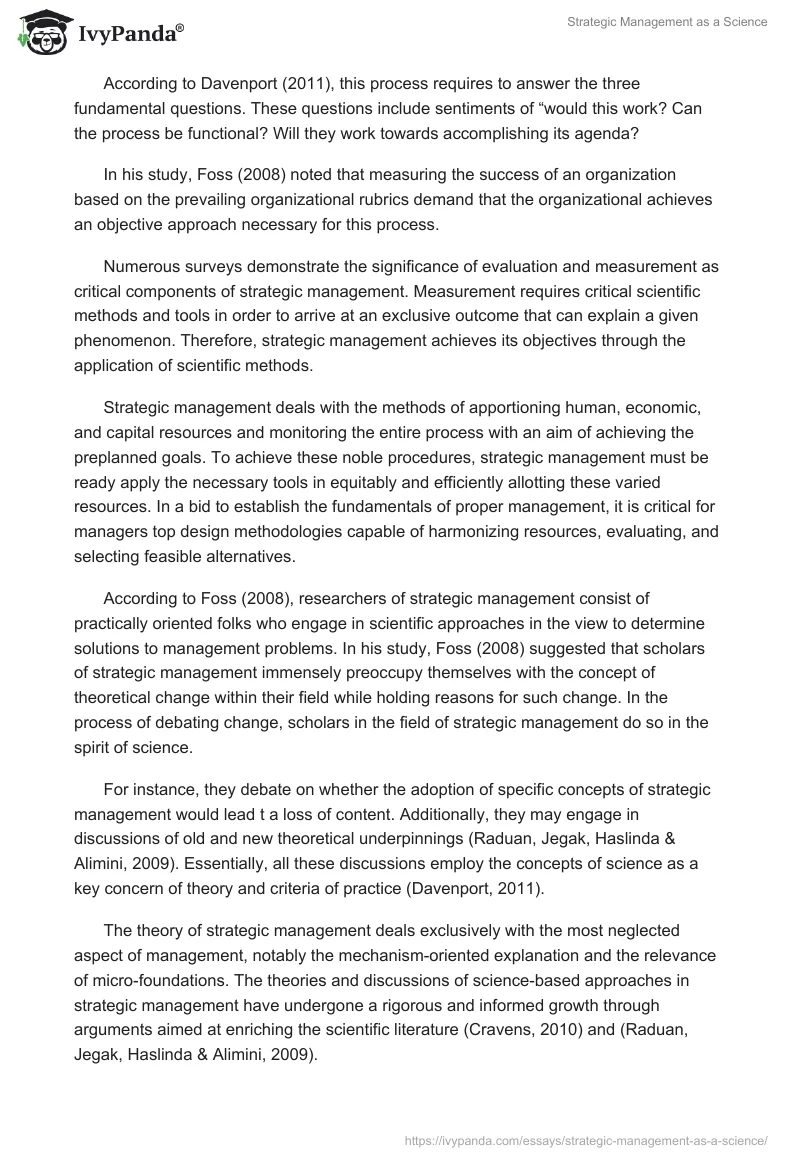 Strategic Management as a Science. Page 2
