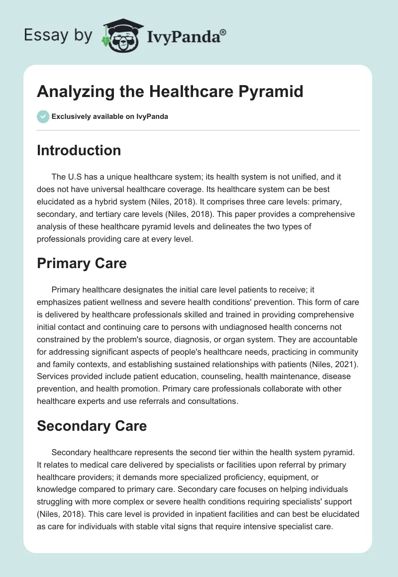 Analyzing the Healthcare Pyramid. Page 1