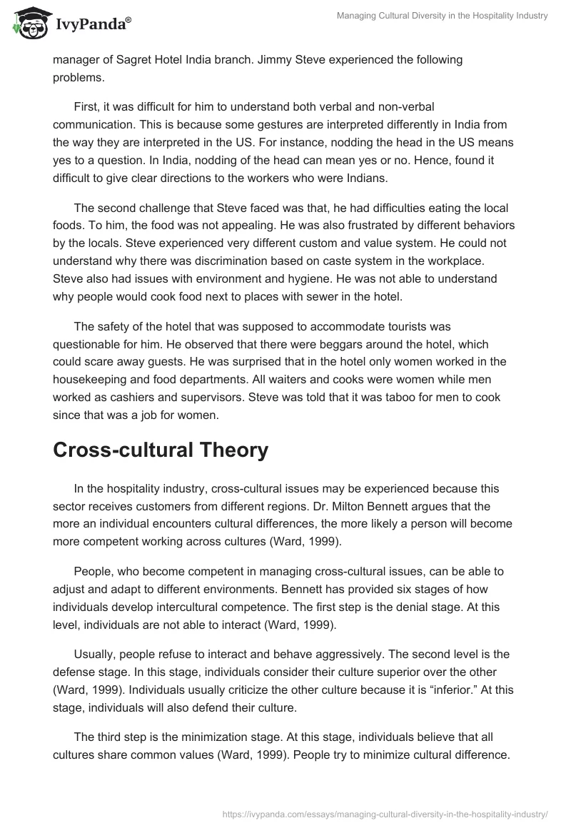 Managing Cultural Diversity in the Hospitality Industry. Page 2
