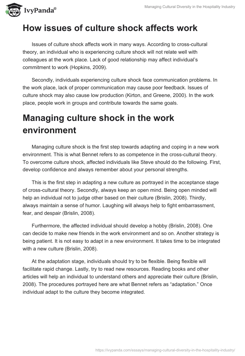 Managing Cultural Diversity in the Hospitality Industry. Page 5