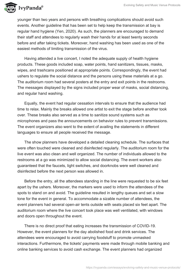 Evolving Safety and Music Venue Protocols. Page 2