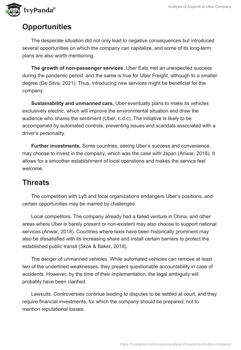 Analysis of Aspects of Uber Company. Page 3