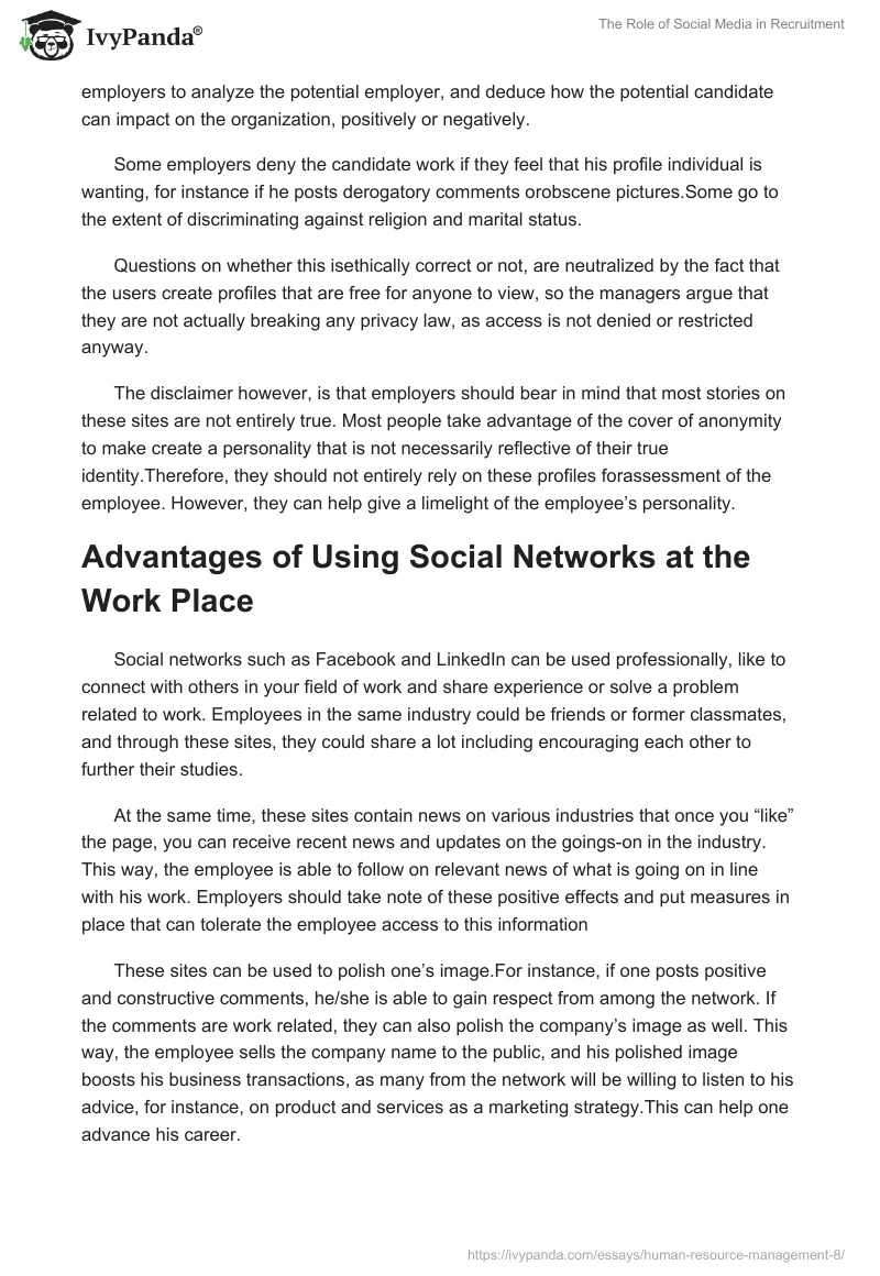 The Role of Social Media in Recruitment. Page 3