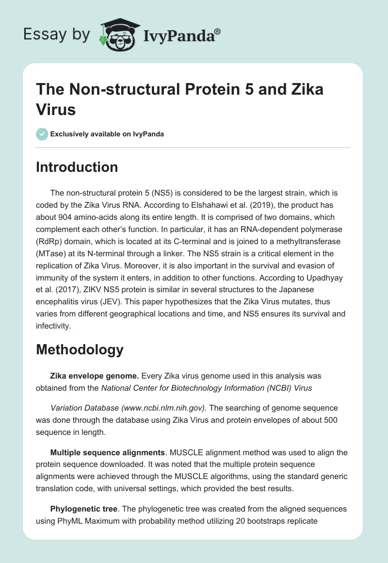 The Non-structural Protein 5 and Zika Virus. Page 1