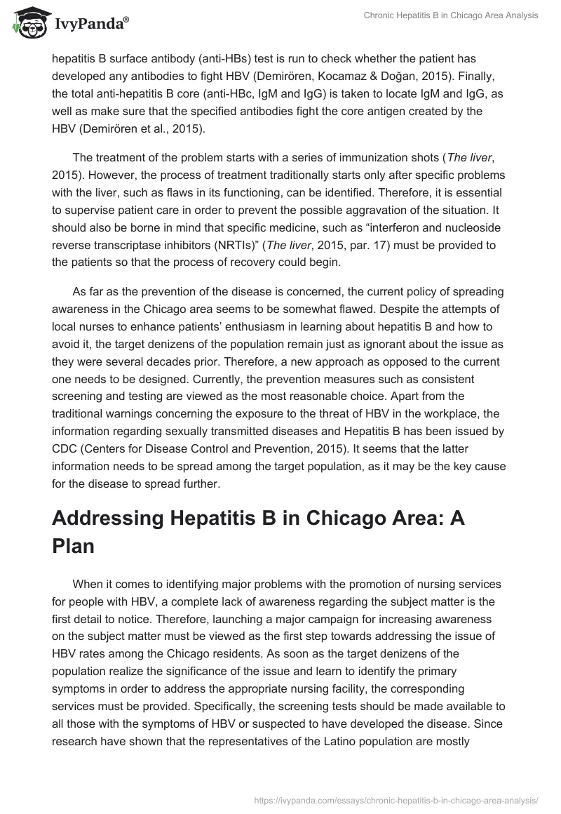 Chronic Hepatitis B in Chicago Area Analysis. Page 5