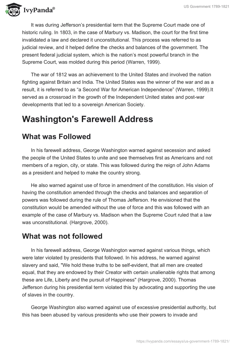 US Government 1789-1821. Page 2