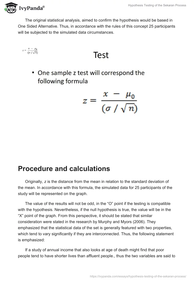 Hypothesis Testing of the Sekaran Process. Page 5