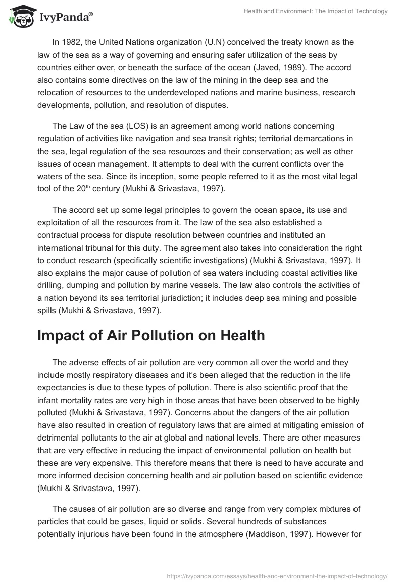 Health and Environment: The Impact of Technology. Page 5