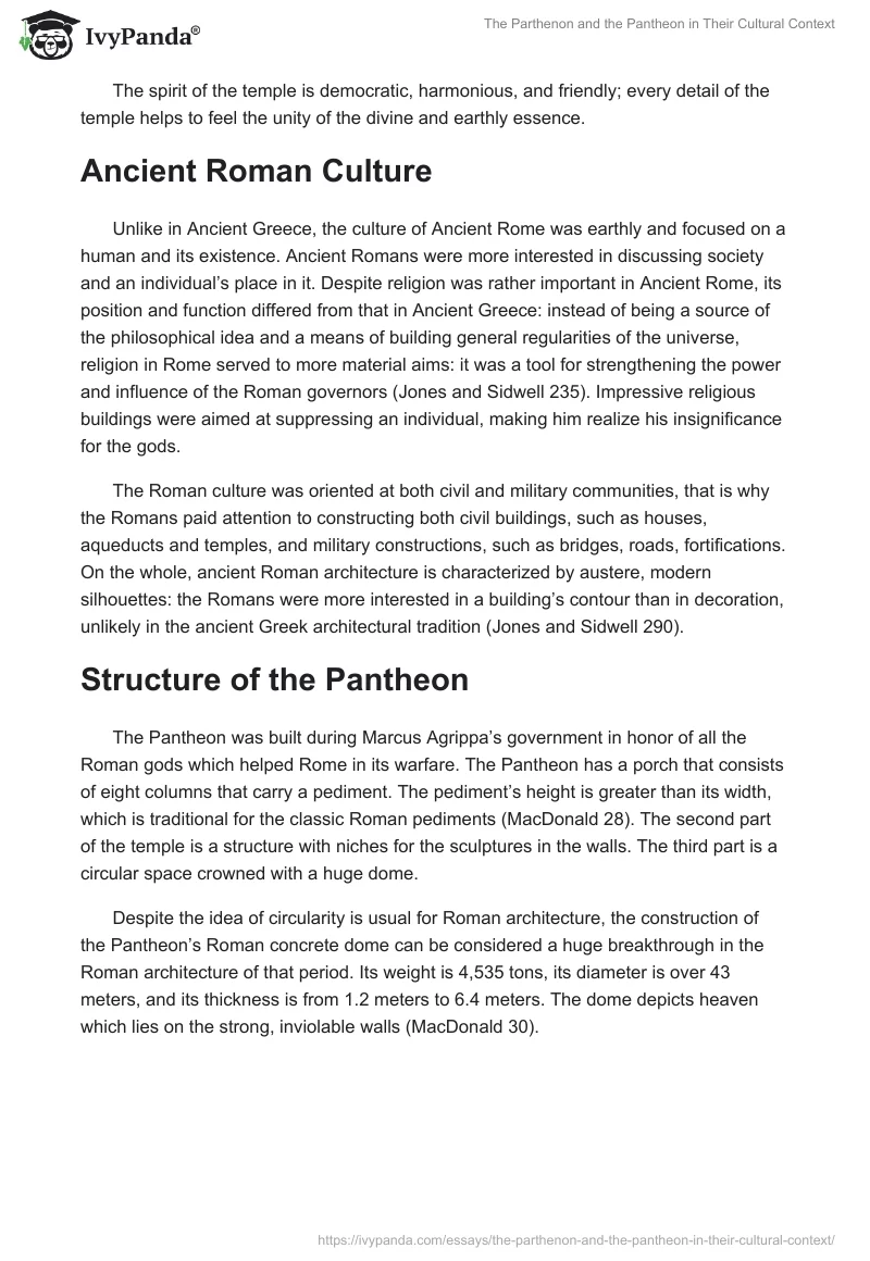 The Parthenon and the Pantheon in Their Cultural Context. Page 3