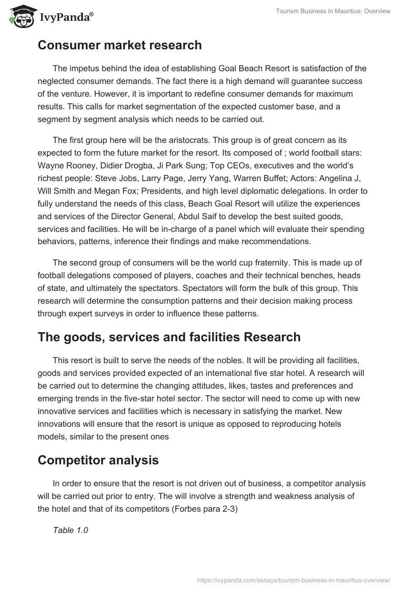 Tourism Business in Mauritius: Overview. Page 4