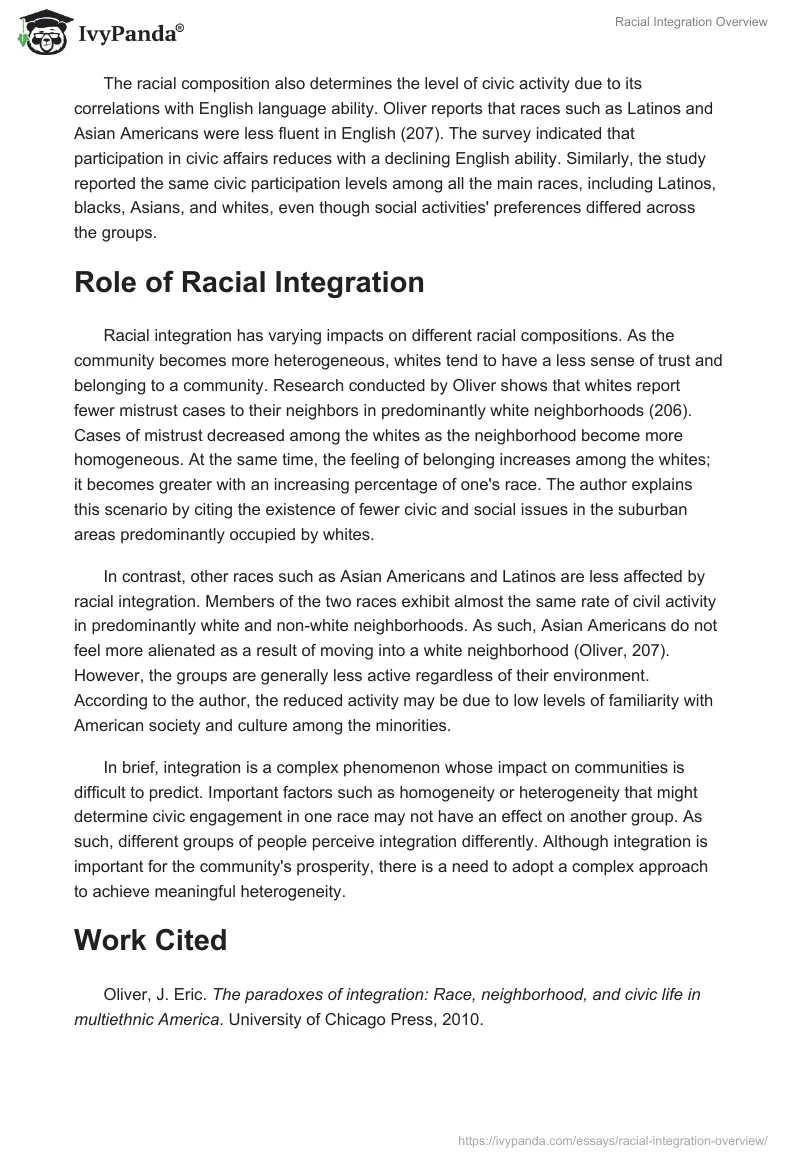 Racial Integration Overview. Page 2