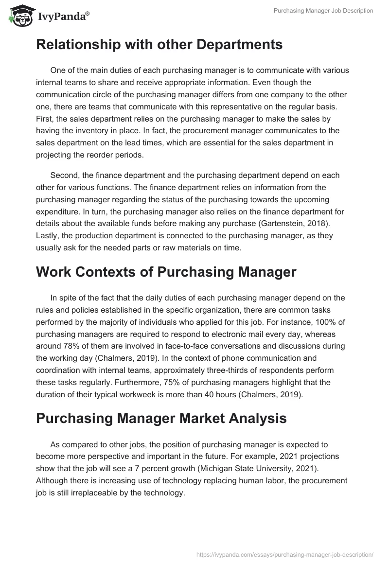 Purchasing Manager Job Description. Page 2
