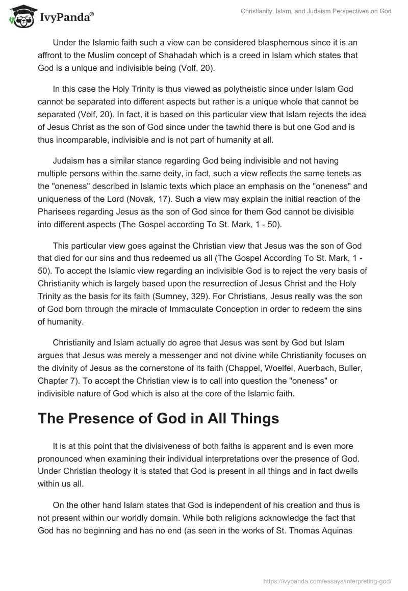 Christianity, Islam, and Judaism Perspectives on God. Page 2