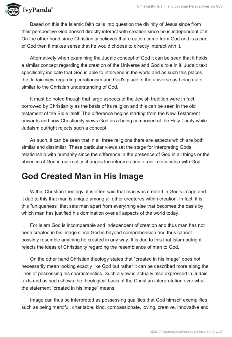 Christianity, Islam, and Judaism Perspectives on God. Page 4