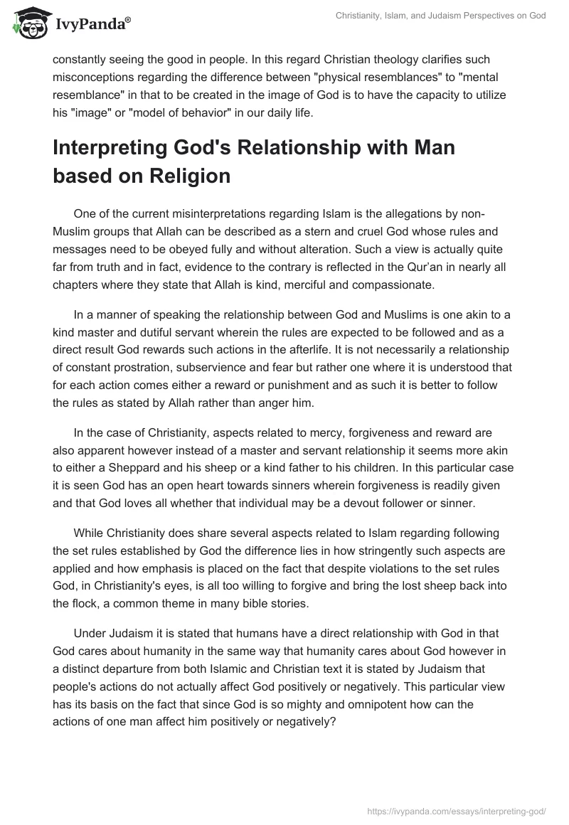 Christianity, Islam, and Judaism Perspectives on God. Page 5