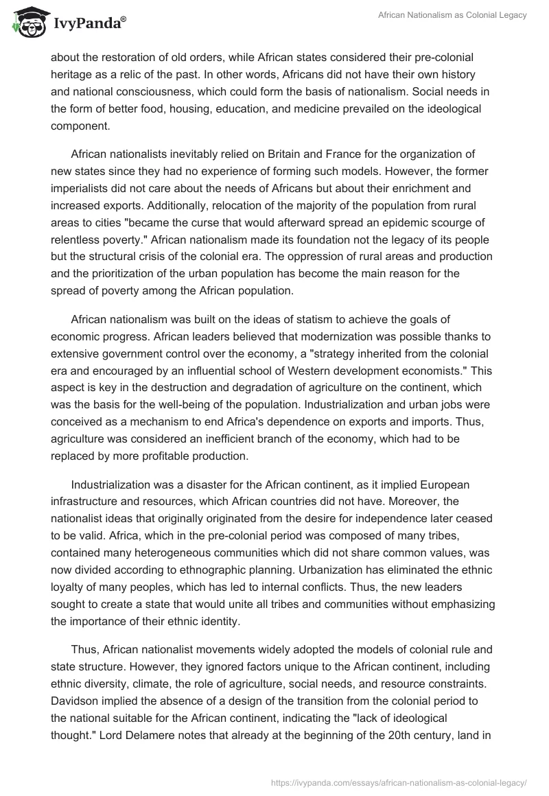 African Nationalism as Colonial Legacy. Page 2