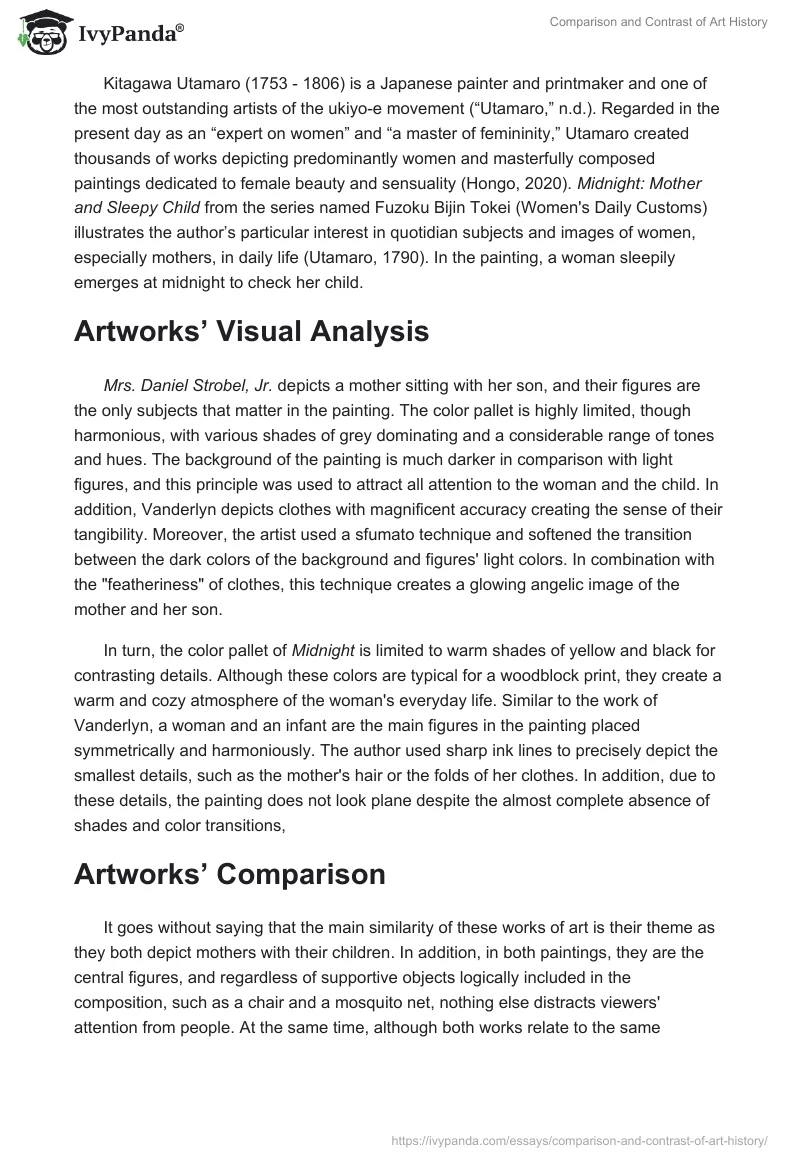Comparison and Contrast of Art History. Page 2