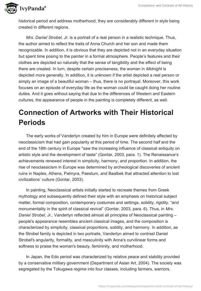 Comparison and Contrast of Art History. Page 3