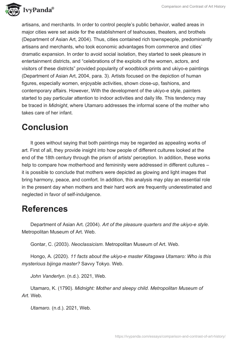 Comparison and Contrast of Art History. Page 4