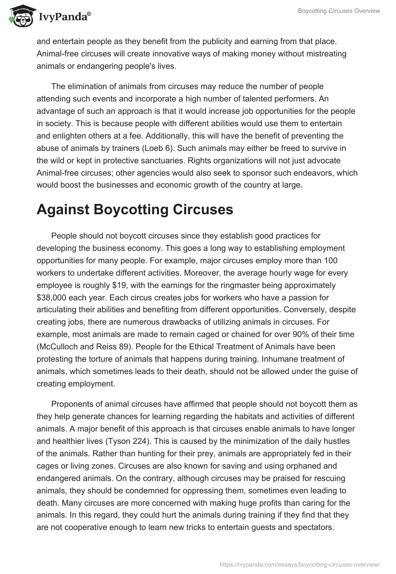 Boycotting Circuses Overview. Page 4