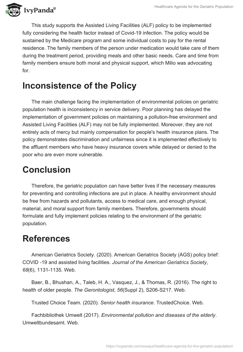Healthcare Agenda for the Geriatric Population. Page 3