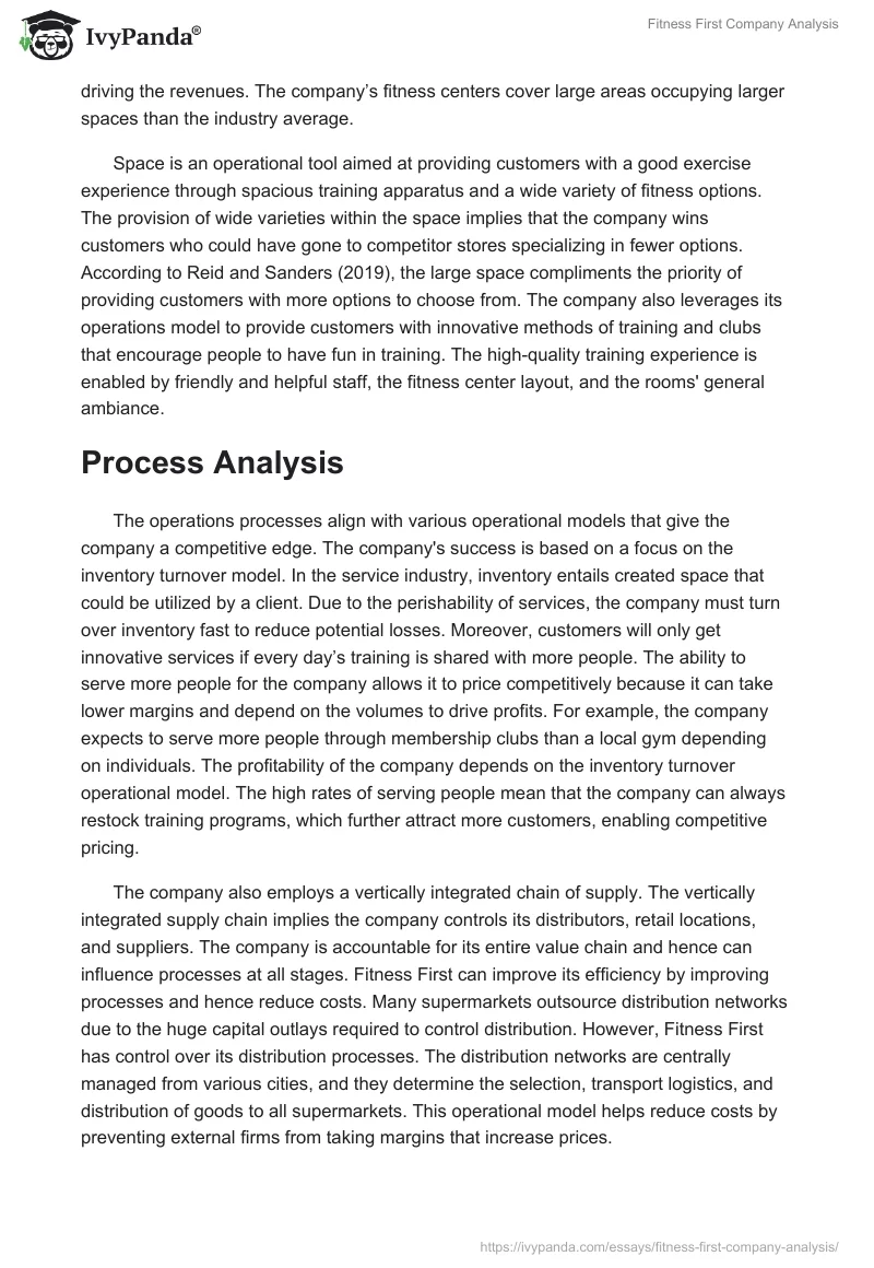 Fitness First Company Analysis. Page 3