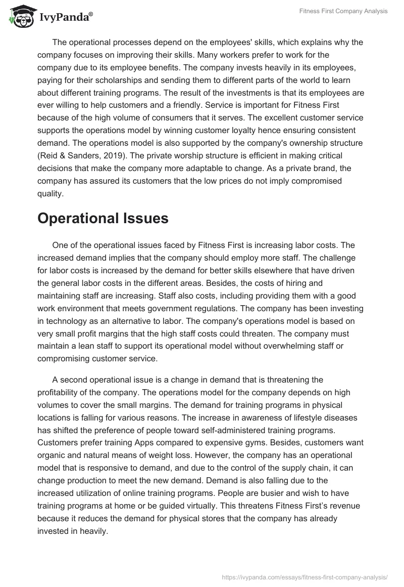 Fitness First Company Analysis. Page 4