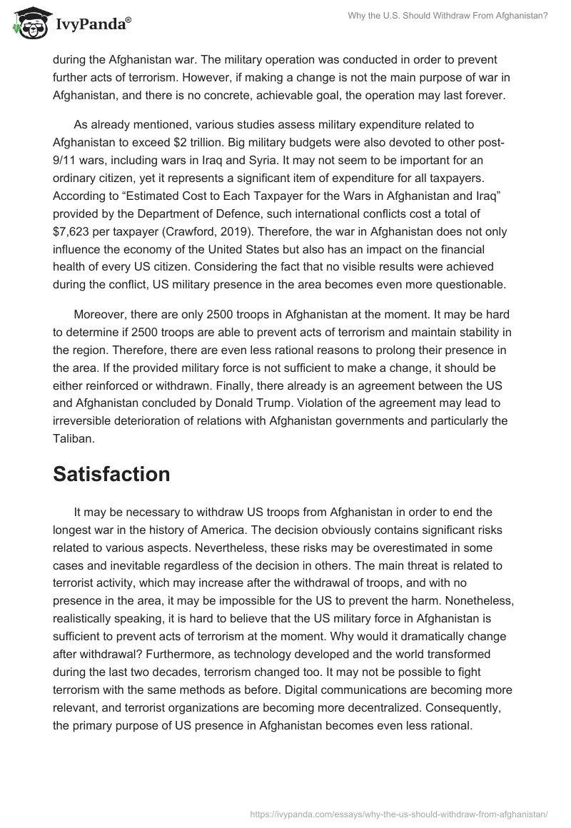 Why the U.S. Should Withdraw From Afghanistan?. Page 2