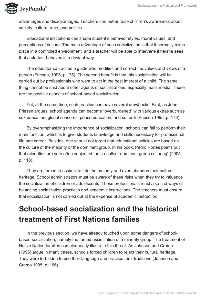 Socialization in a Multicultural Framework. Page 4