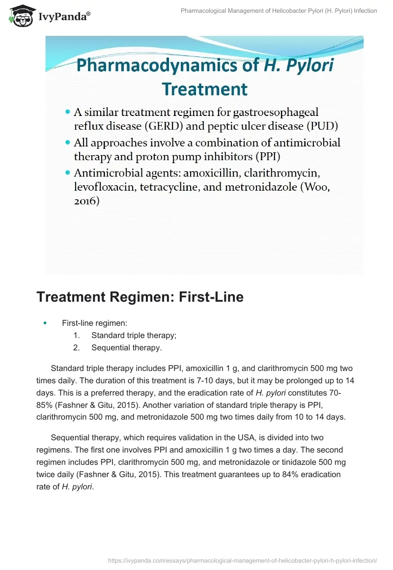 Pharmacological Management of Helicobacter Pylori (H. Pylori) Infection. Page 3