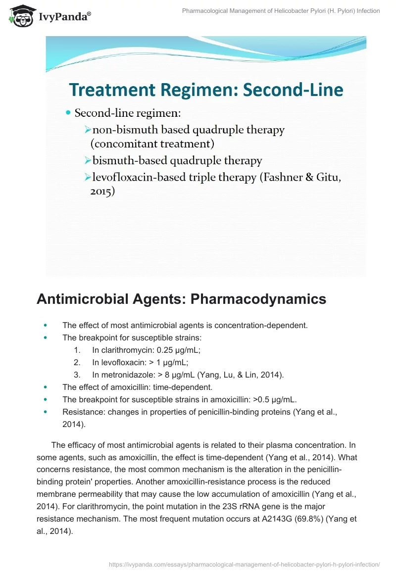 Pharmacological Management of Helicobacter Pylori (H. Pylori) Infection. Page 5
