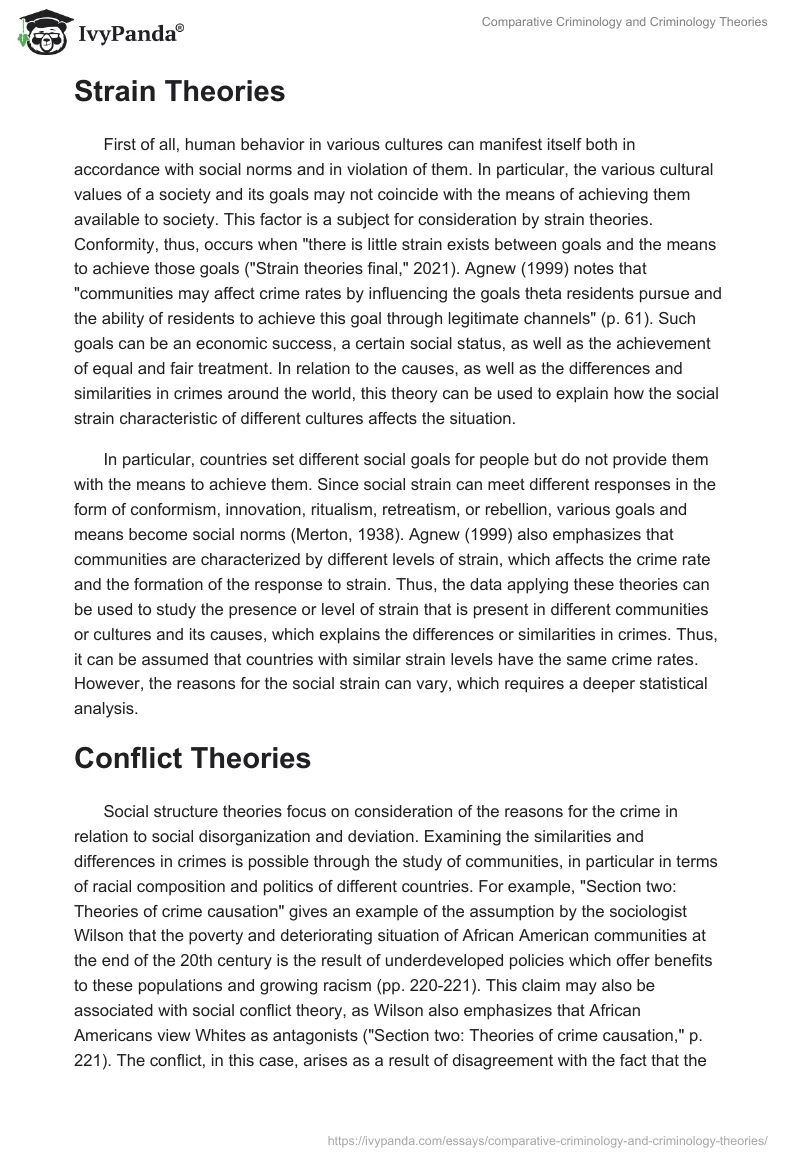 Comparative Criminology and Criminology Theories. Page 2