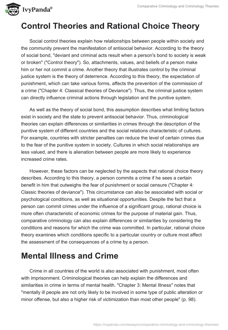 Comparative Criminology and Criminology Theories. Page 4