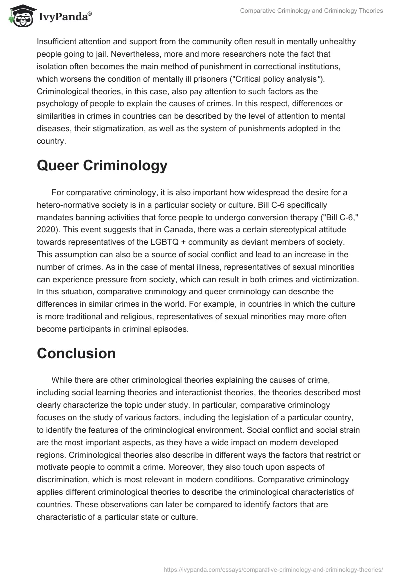 Comparative Criminology and Criminology Theories. Page 5