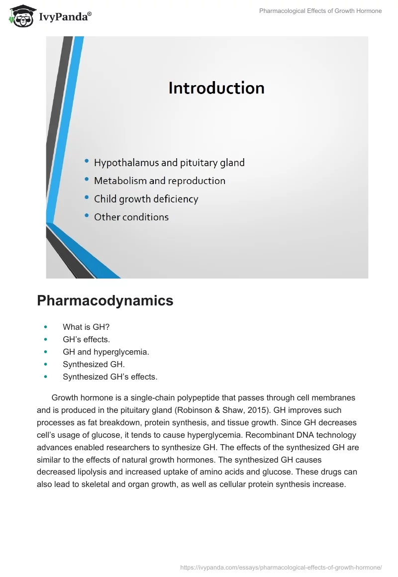 Pharmacological Effects of Growth Hormone. Page 2