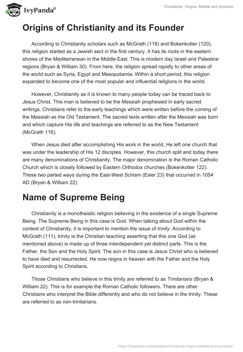 Christianity: Origins, Beliefs and Symbols. Page 2