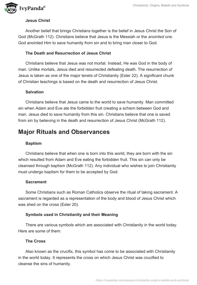 Christianity: Origins, Beliefs and Symbols. Page 4