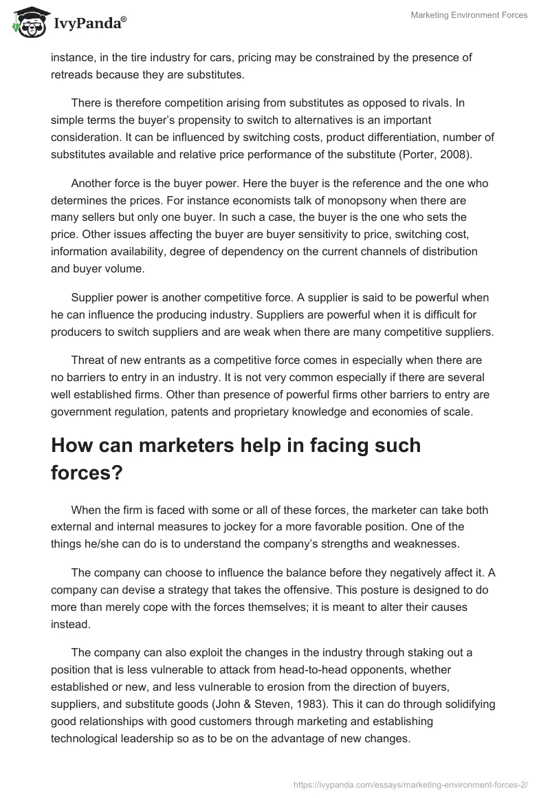 Marketing Environment Forces. Page 3