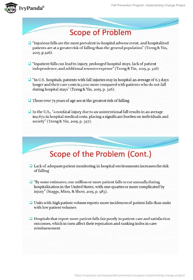 Fall Prevention Program: Implementing Change Project. Page 5