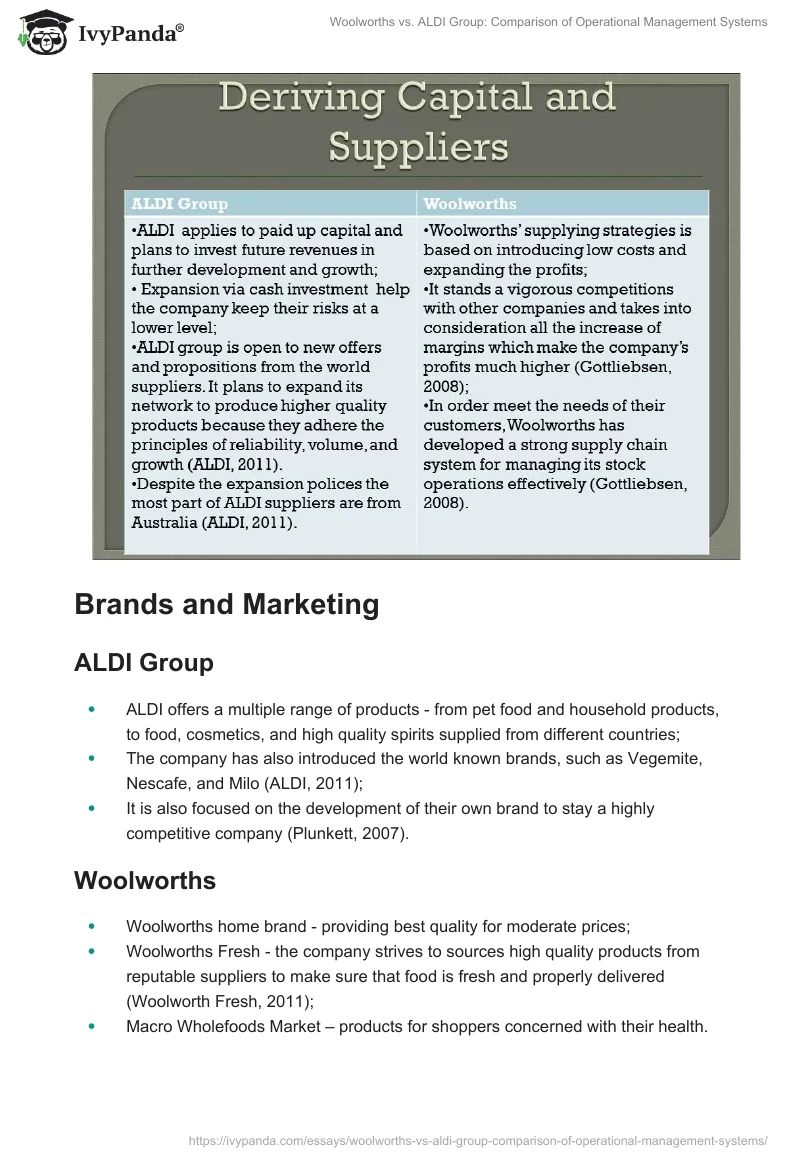 Woolworths vs. ALDI Group: Comparison of Operational Management Systems. Page 5