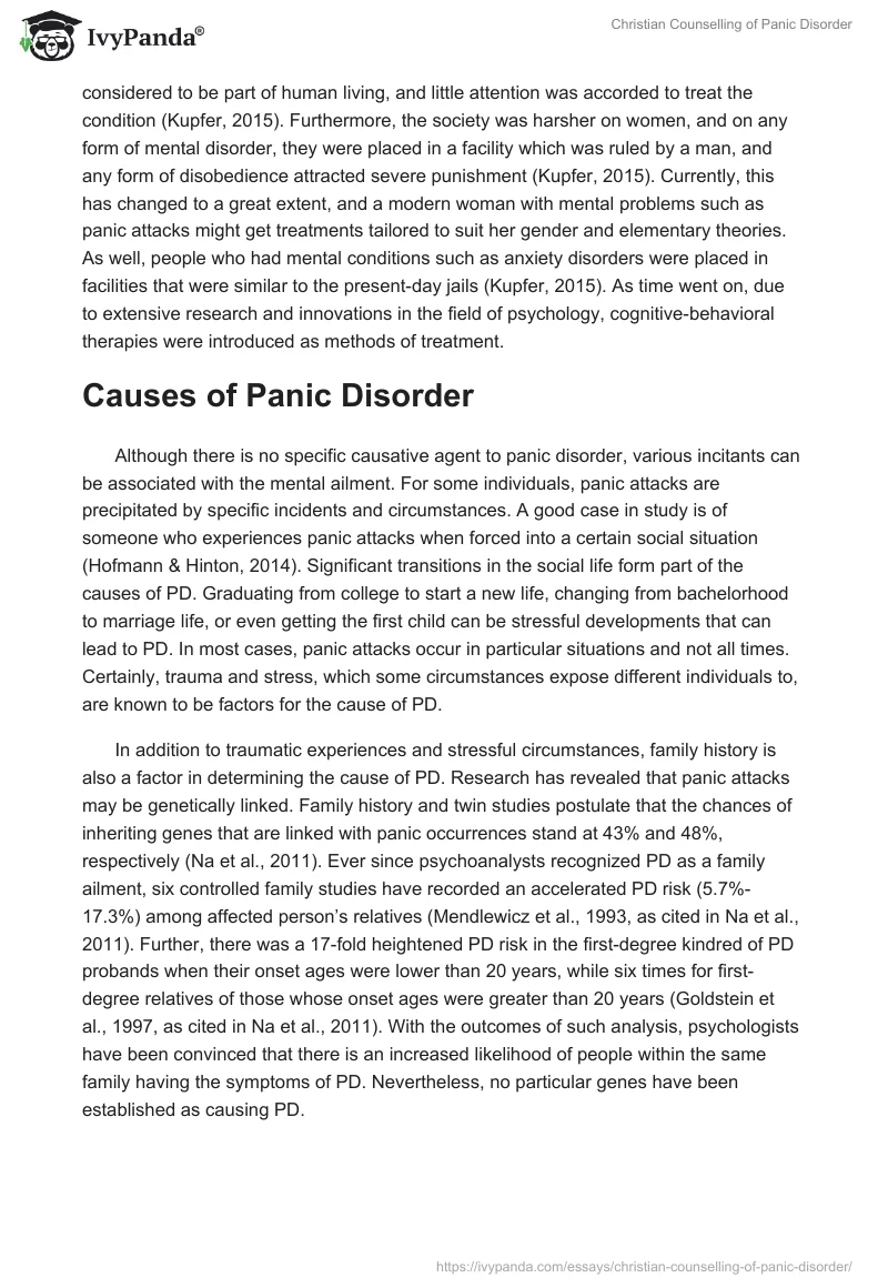 Christian Counselling of Panic Disorder. Page 2