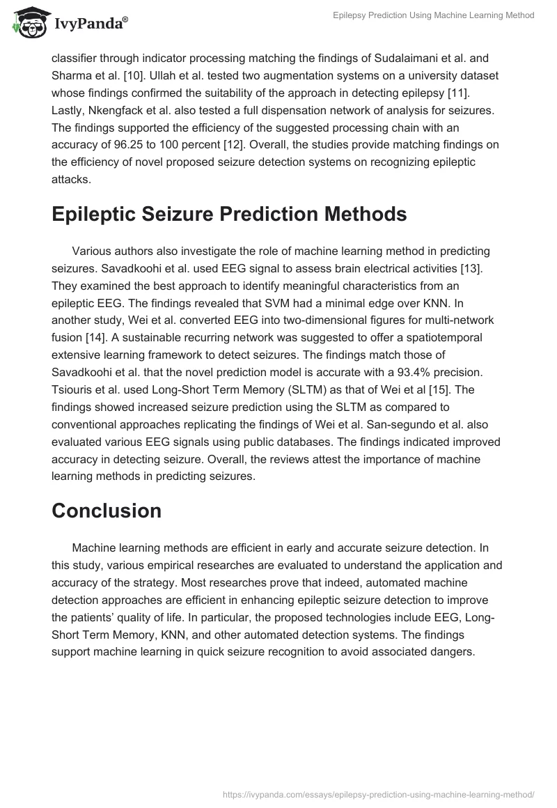 Epilepsy Prediction Using Machine Learning Method. Page 4