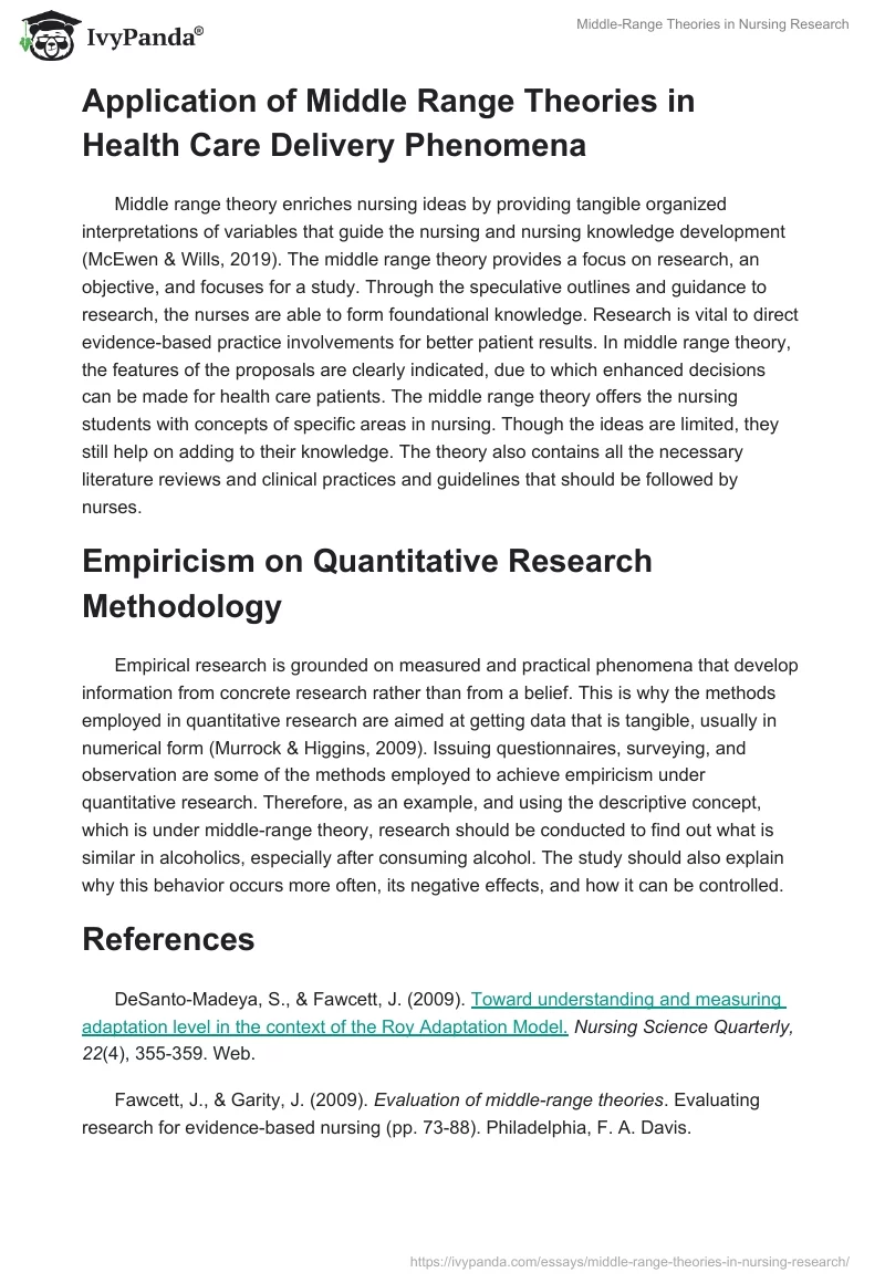 Middle-Range Theories in Nursing Research. Page 2