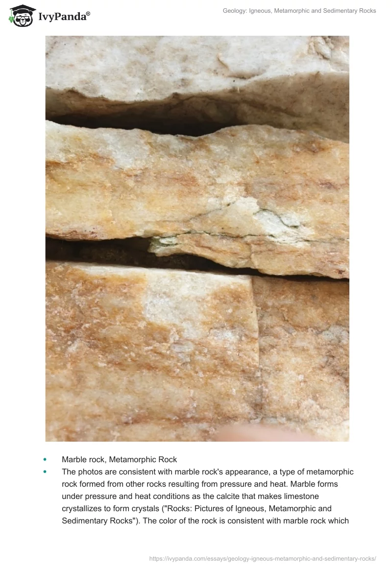 Geology: Igneous, Metamorphic and Sedimentary Rocks. Page 5