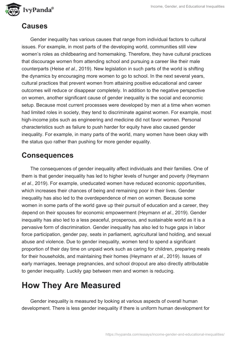 Income, Gender, and Educational Inequalities. Page 4
